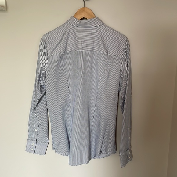 NWT SIMONS Blue stripe button up - Picture 4 of 8